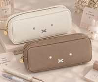 Pencil case with embroidery and a zipper