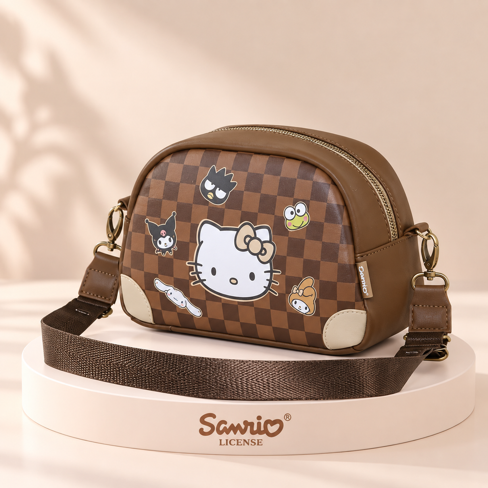 Hello Kitty hnědá Cross-Body Kabelka