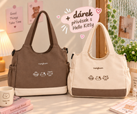 Large tote bag with a kitty motif